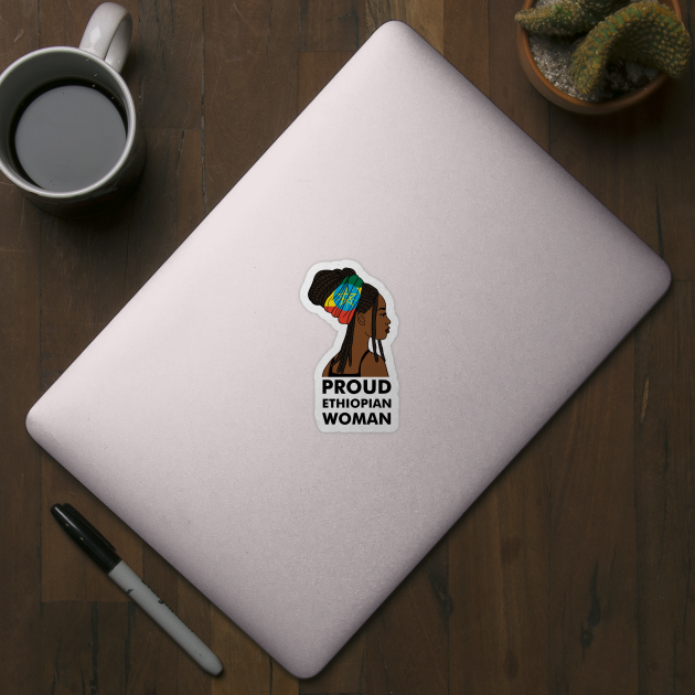 Proud Ethiopian Woman, Ethiopia Flag, Afro African by logiamerch